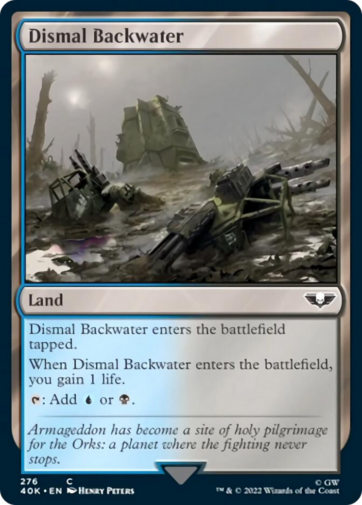 Dismal Backwater (Surge Foil) [Warhammer 40,000] MTG Single Magic: The Gathering    | Red Claw Gaming