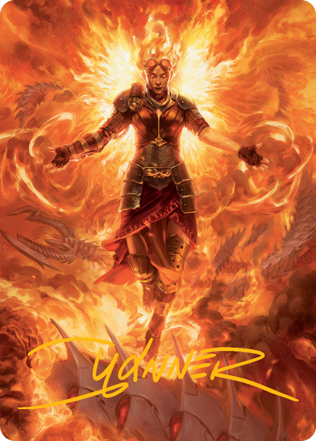 Chandra, Hope's Beacon Art Card (Gold-Stamped Signature) [March of the Machine Art Series] MTG Single Magic: The Gathering    | Red Claw Gaming