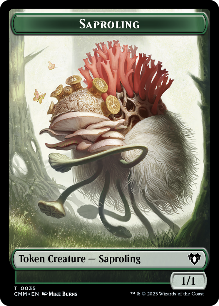 Saproling // Dragon (0021) Double-Sided Token [Commander Masters Tokens] MTG Single Magic: The Gathering    | Red Claw Gaming