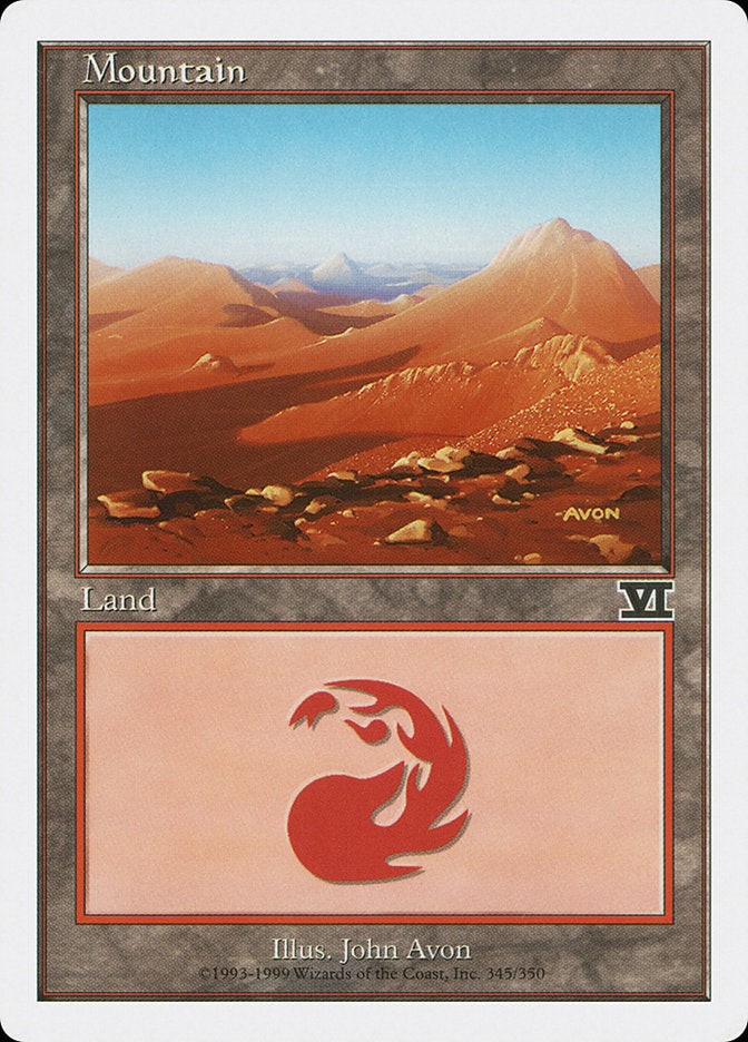 Mountain (345) [Classic Sixth Edition] MTG Single Magic: The Gathering    | Red Claw Gaming