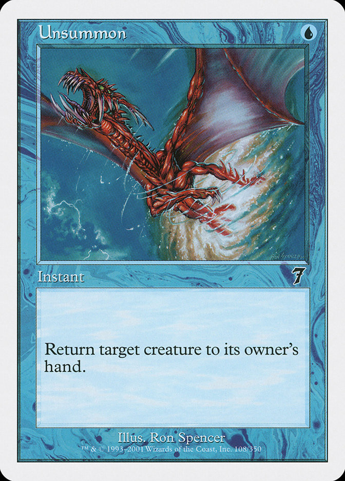 Unsummon [Seventh Edition] MTG Single Magic: The Gathering    | Red Claw Gaming