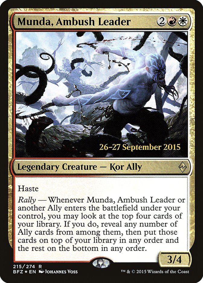 Munda, Ambush Leader [Battle for Zendikar Prerelease Promos] MTG Single Magic: The Gathering    | Red Claw Gaming