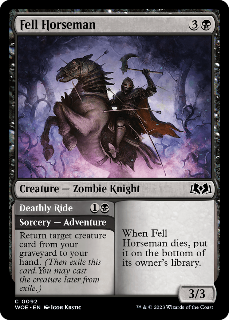 Fell Horseman // Deathly Ride [Wilds of Eldraine] MTG Single Magic: The Gathering    | Red Claw Gaming