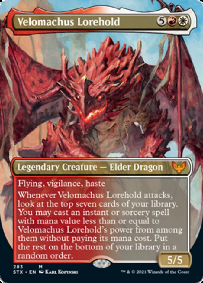 Velomachus Lorehold (Borderless Alternate Art) [Strixhaven: School of Mages] MTG Single Magic: The Gathering    | Red Claw Gaming