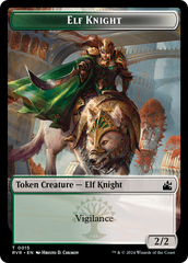 Elf Knight // Voja Double-Sided Token [Ravnica Remastered Tokens] MTG Single Magic: The Gathering    | Red Claw Gaming