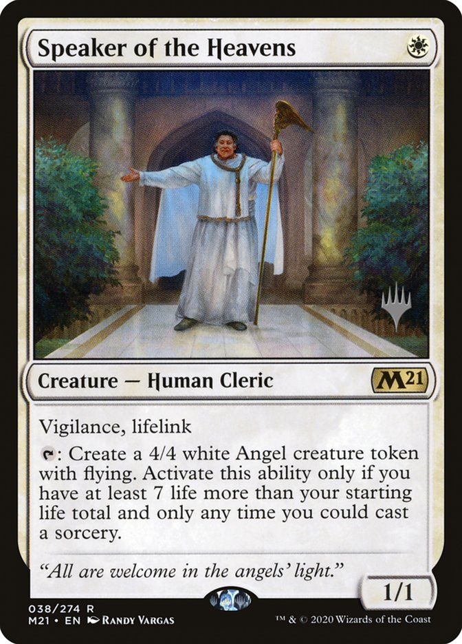Speaker of the Heavens (Promo Pack) [Core Set 2021 Promos] MTG Single Magic: The Gathering    | Red Claw Gaming