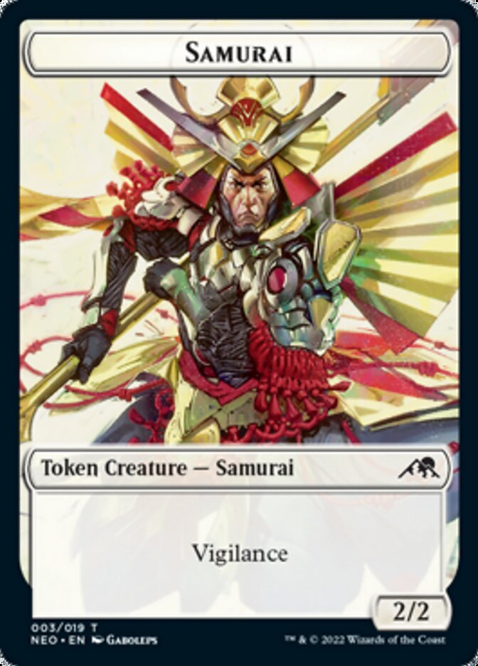 Samurai // Treasure Double-Sided Token [Kamigawa: Neon Dynasty Tokens] MTG Single Magic: The Gathering    | Red Claw Gaming