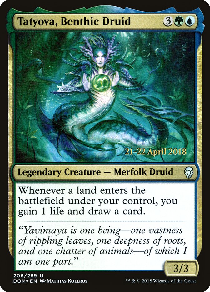Tatyova, Benthic Druid [Dominaria Prerelease Promos] MTG Single Magic: The Gathering    | Red Claw Gaming