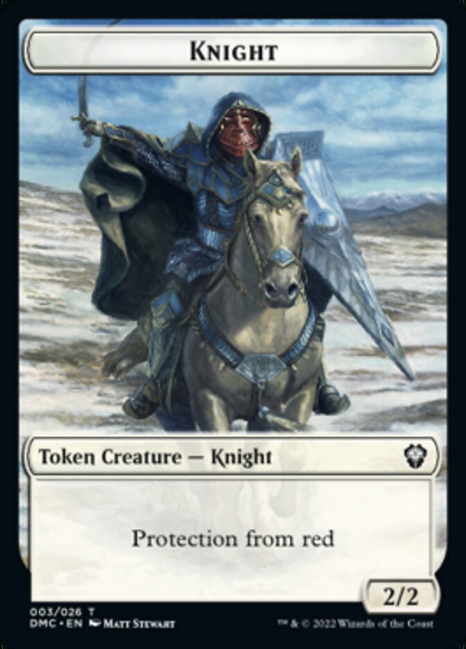 Knight Token [Dominaria United Commander Tokens] MTG Single Magic: The Gathering    | Red Claw Gaming