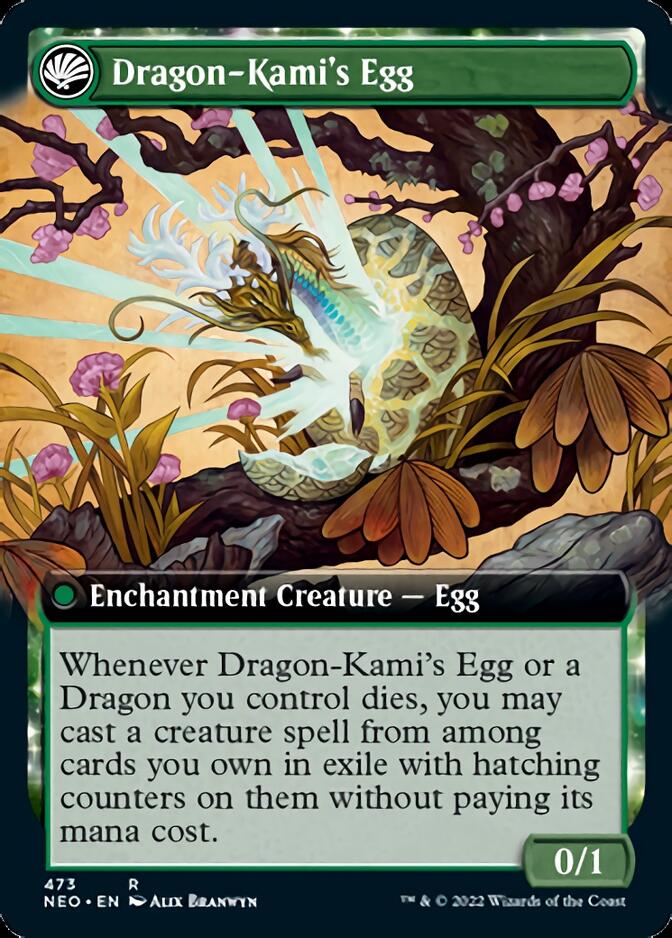 The Dragon-Kami Reborn // Dragon-Kami's Egg (Extended Art) [Kamigawa: Neon Dynasty] MTG Single Magic: The Gathering    | Red Claw Gaming