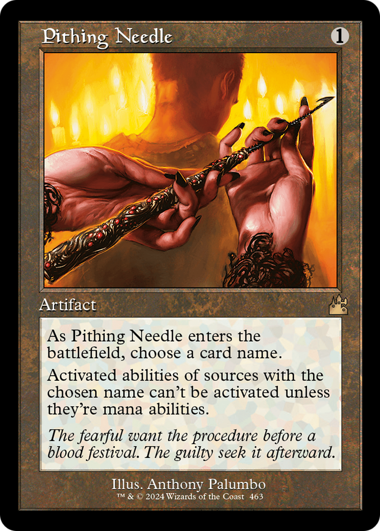 Pithing Needle (Retro Frame) [Ravnica Remastered] MTG Single Magic: The Gathering    | Red Claw Gaming