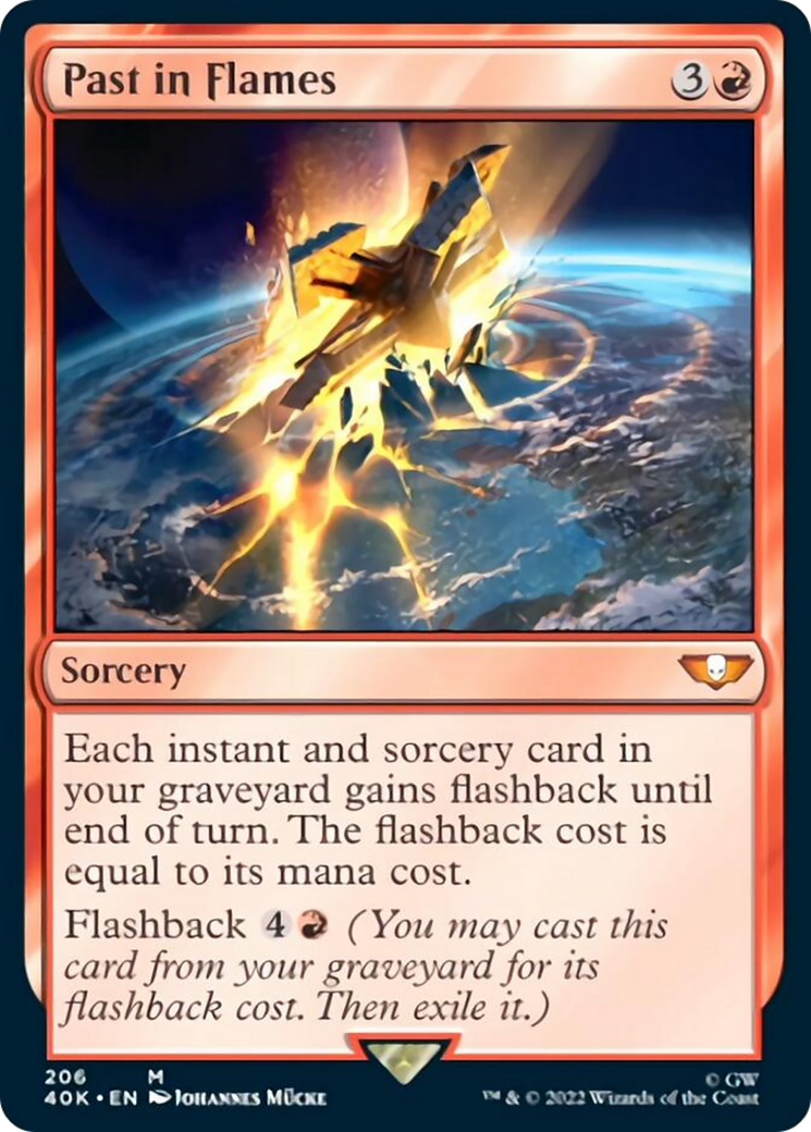 Past in Flames (Surge Foil) [Warhammer 40,000] MTG Single Magic: The Gathering    | Red Claw Gaming
