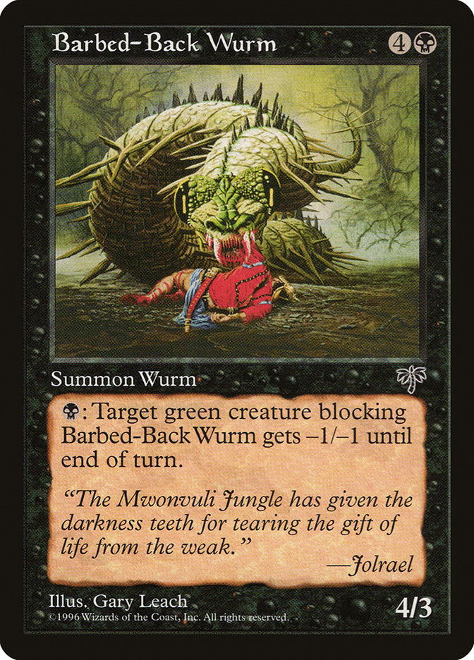 Barbed-Back Wurm [Mirage] MTG Single Magic: The Gathering    | Red Claw Gaming
