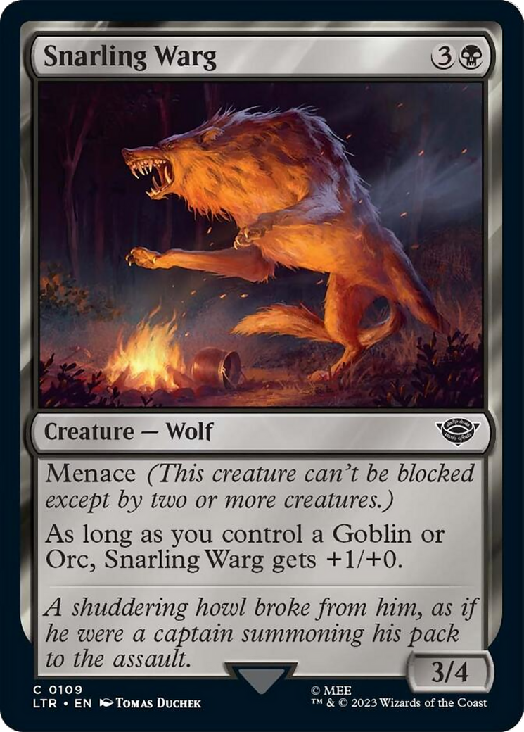 Snarling Warg [The Lord of the Rings: Tales of Middle-Earth] MTG Single Magic: The Gathering    | Red Claw Gaming