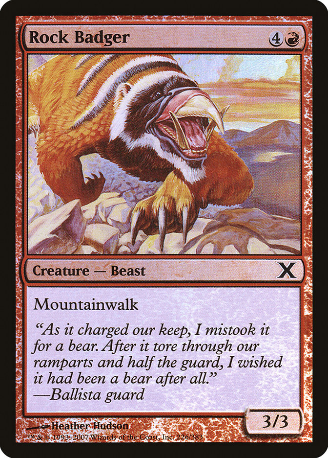 Rock Badger (Premium Foil) [Tenth Edition] MTG Single Magic: The Gathering    | Red Claw Gaming