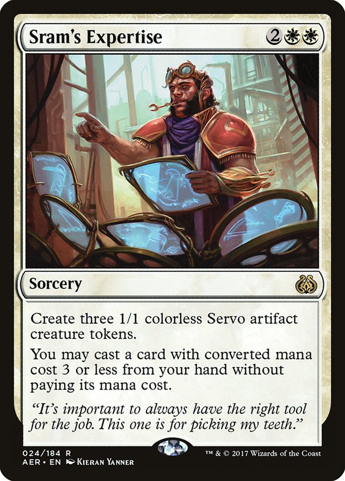 Sram's Expertise [Aether Revolt] MTG Single Magic: The Gathering    | Red Claw Gaming