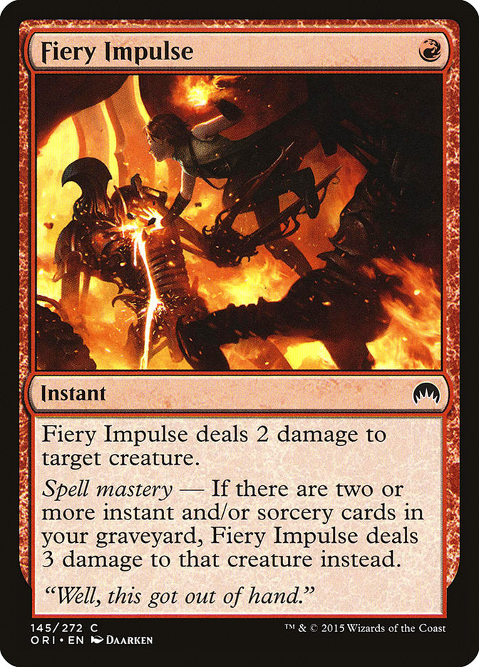 Fiery Impulse [Magic Origins] MTG Single Magic: The Gathering    | Red Claw Gaming