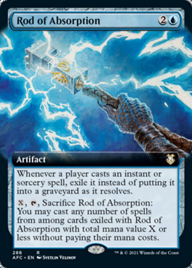 Rod of Absorption (Extended Art) [Dungeons & Dragons: Adventures in the Forgotten Realms Commander] MTG Single Magic: The Gathering    | Red Claw Gaming