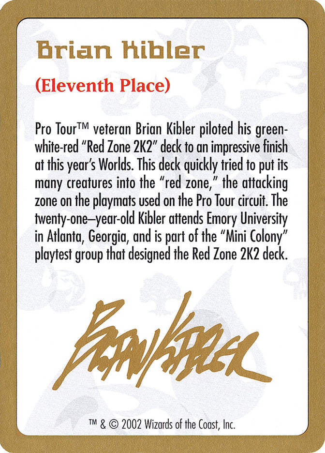 Brian Kibler Bio [World Championship Decks 2002] MTG Single Magic: The Gathering    | Red Claw Gaming