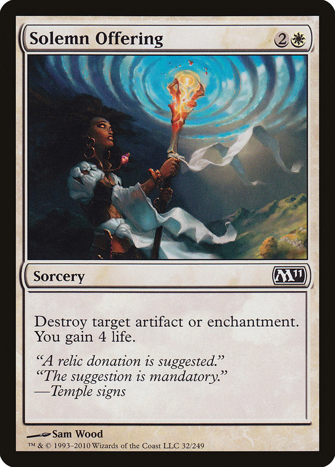 Solemn Offering [Magic 2011] MTG Single Magic: The Gathering    | Red Claw Gaming