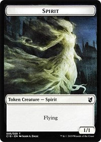 Spirit // Human Double-Sided Token [Commander 2019 Tokens] MTG Single Magic: The Gathering    | Red Claw Gaming