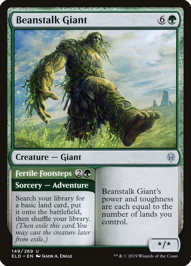 Beanstalk Giant // Fertile Footsteps [Throne of Eldraine] MTG Single Magic: The Gathering    | Red Claw Gaming