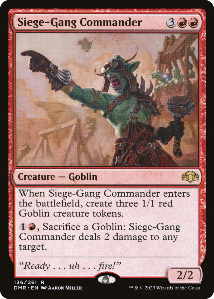 Siege-Gang Commander [Dominaria Remastered] MTG Single Magic: The Gathering    | Red Claw Gaming