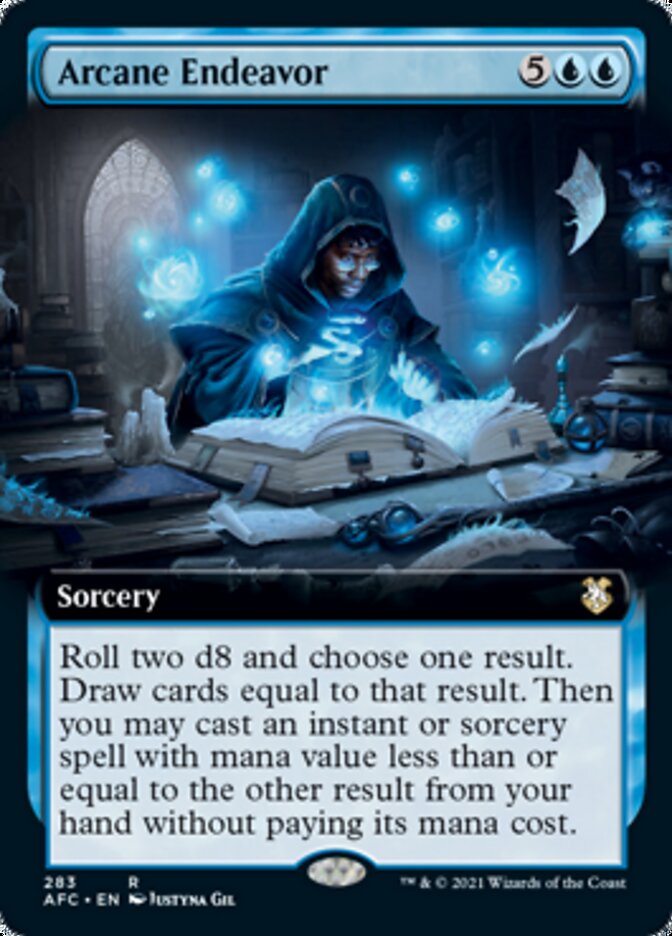 Arcane Endeavor (Extended Art) [Dungeons & Dragons: Adventures in the Forgotten Realms Commander] MTG Single Magic: The Gathering    | Red Claw Gaming