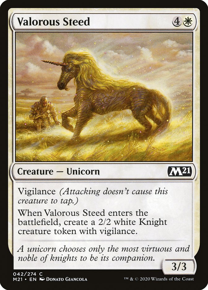 Valorous Steed [Core Set 2021] MTG Single Magic: The Gathering    | Red Claw Gaming