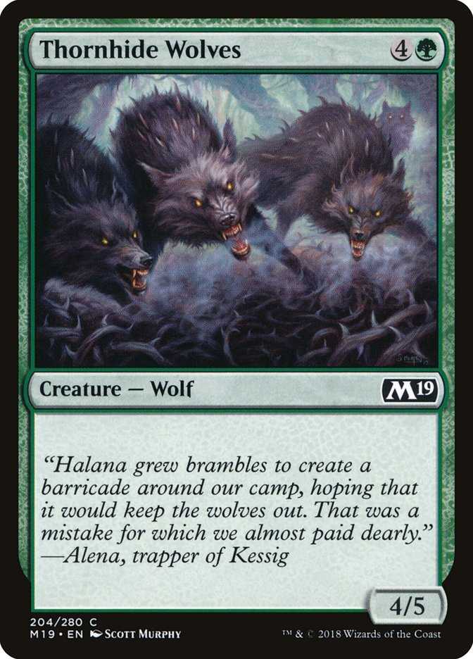Thornhide Wolves [Core Set 2019] MTG Single Magic: The Gathering    | Red Claw Gaming