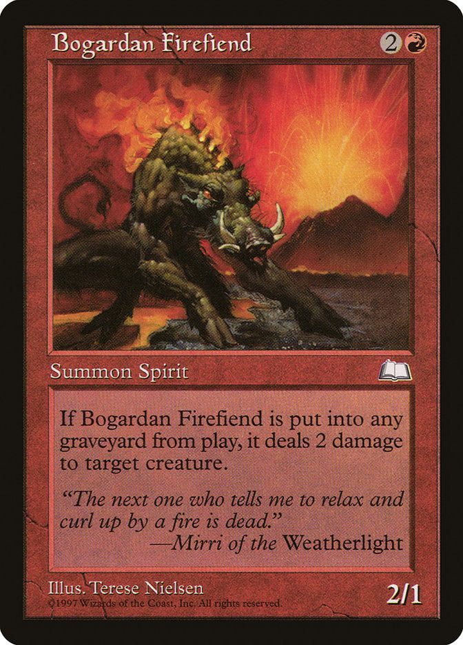 Bogardan Firefiend [Weatherlight] MTG Single Magic: The Gathering    | Red Claw Gaming