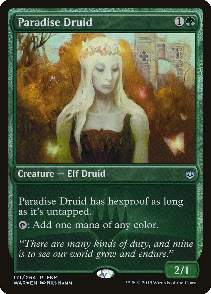 Paradise Druid (FNM) [War of the Spark Promos] MTG Single Magic: The Gathering    | Red Claw Gaming