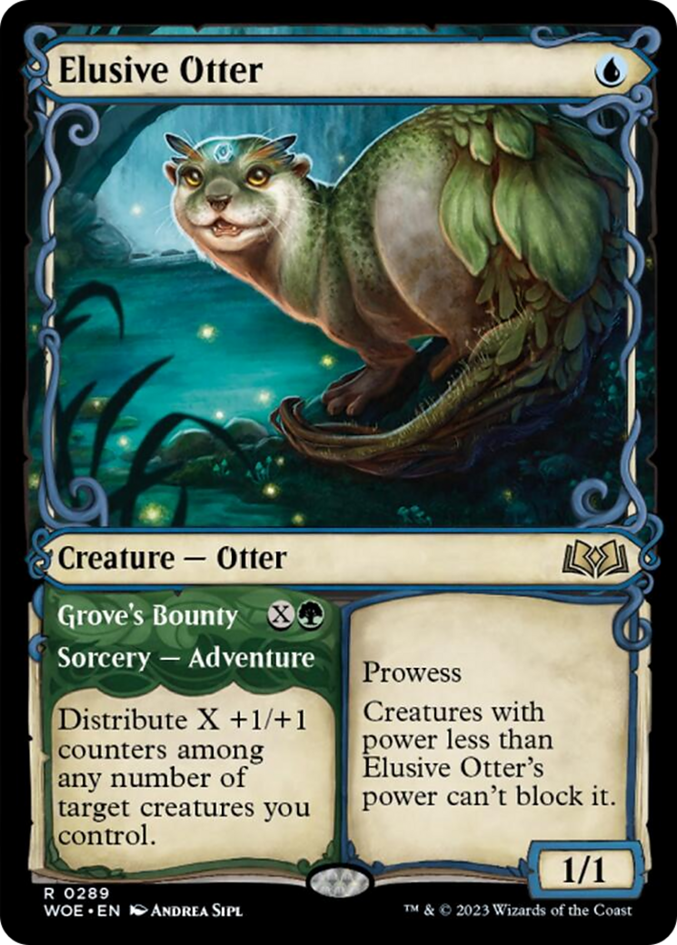 Elusive Otter // Grove's Bounty (Showcase) [Wilds of Eldraine] MTG Single Magic: The Gathering    | Red Claw Gaming