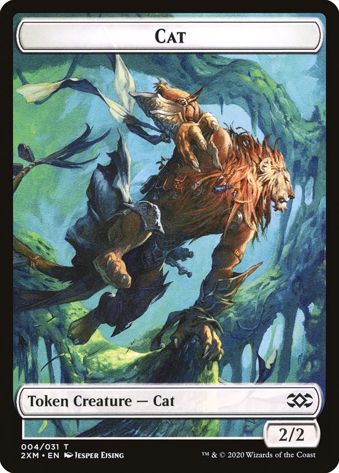 Angel // Cat Double-Sided Token [Double Masters Tokens] MTG Single Magic: The Gathering    | Red Claw Gaming