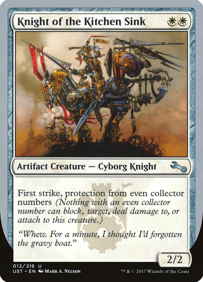 Knight of the Kitchen Sink ("protection from even collector numbers") [Unstable] MTG Single Magic: The Gathering    | Red Claw Gaming