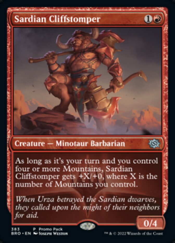 Sardian Cliffstomper (Promo Pack) [The Brothers' War Promos] MTG Single Magic: The Gathering    | Red Claw Gaming