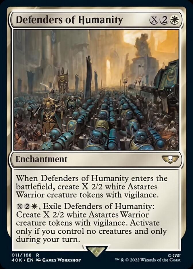 Defenders of Humanity (Surge Foil) [Warhammer 40,000] MTG Single Magic: The Gathering    | Red Claw Gaming