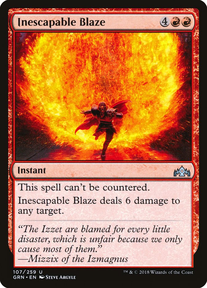 Inescapable Blaze [Guilds of Ravnica] MTG Single Magic: The Gathering    | Red Claw Gaming