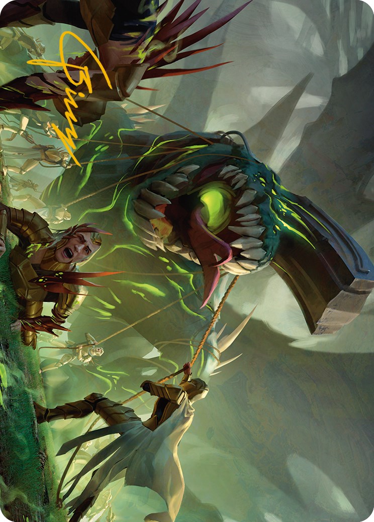 Noxious Assault Art Card (Gold-Stamped Signature) [Phyrexia: All Will Be One Art Series] MTG Single Magic: The Gathering    | Red Claw Gaming