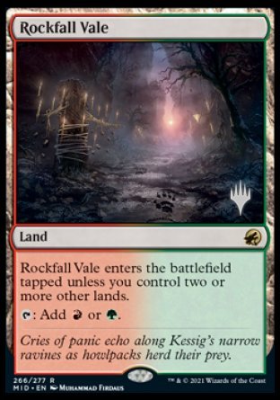 Rockfall Vale (Promo Pack) [Innistrad: Midnight Hunt Promos] MTG Single Magic: The Gathering    | Red Claw Gaming