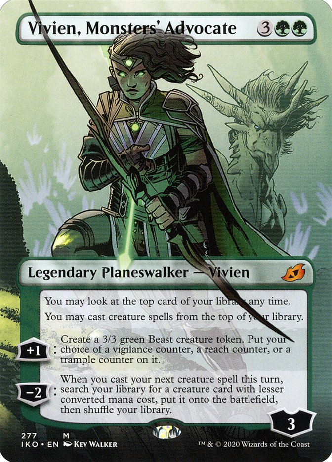 Vivien, Monsters' Advocate (Borderless) [Ikoria: Lair of Behemoths] MTG Single Magic: The Gathering    | Red Claw Gaming