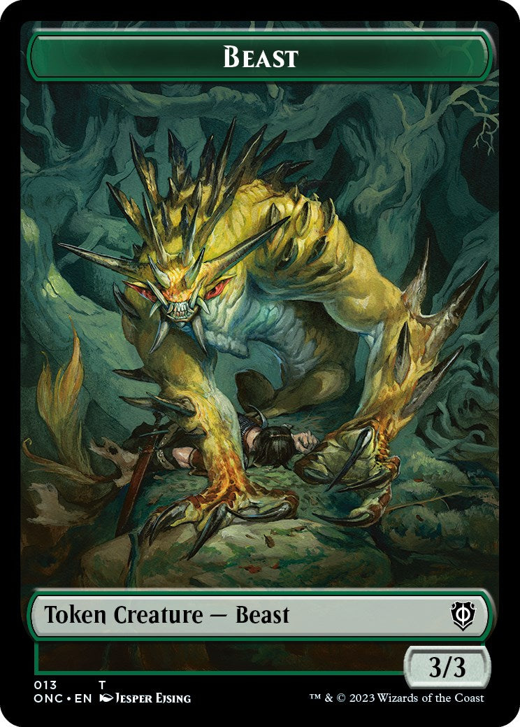 Poison Counter // Beast Double-Sided Token [Phyrexia: All Will Be One Commander Tokens] MTG Single Magic: The Gathering    | Red Claw Gaming