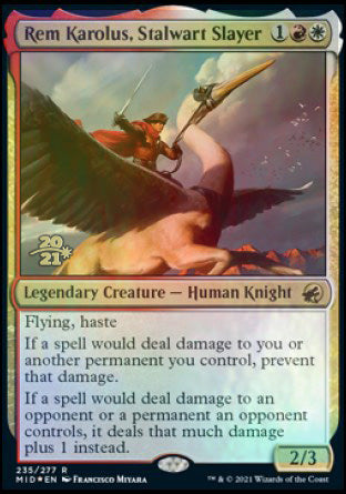 Rem Karolus, Stalwart Slayer [Innistrad: Midnight Hunt Prerelease Promos] MTG Single Magic: The Gathering    | Red Claw Gaming