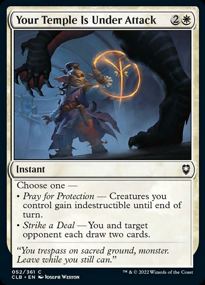 Your Temple Is Under Attack [Commander Legends: Battle for Baldur's Gate] MTG Single Magic: The Gathering    | Red Claw Gaming