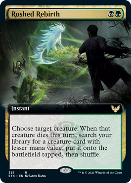 Rushed Rebirth (Extended Art) [Strixhaven: School of Mages] MTG Single Magic: The Gathering    | Red Claw Gaming