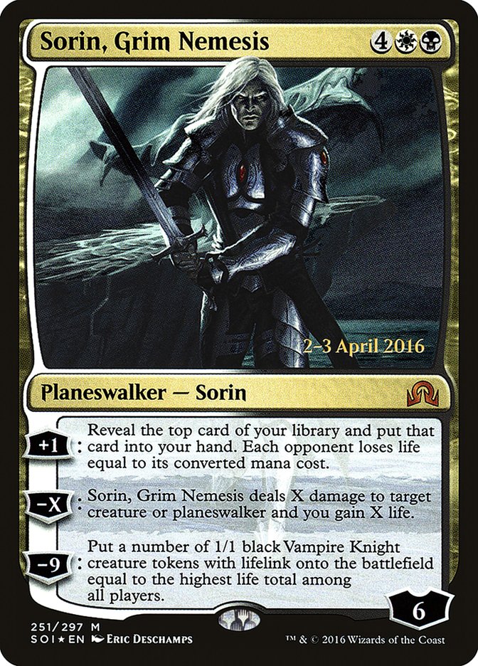 Sorin, Grim Nemesis [Shadows over Innistrad Prerelease Promos] MTG Single Magic: The Gathering    | Red Claw Gaming