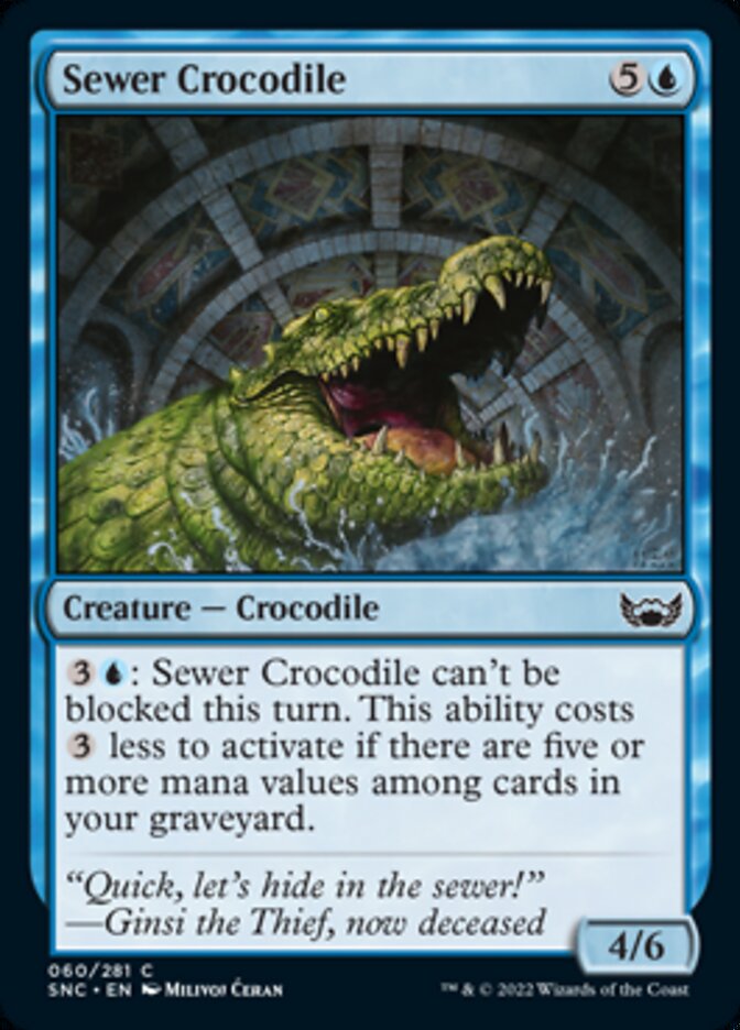 Sewer Crocodile [Streets of New Capenna] MTG Single Magic: The Gathering    | Red Claw Gaming