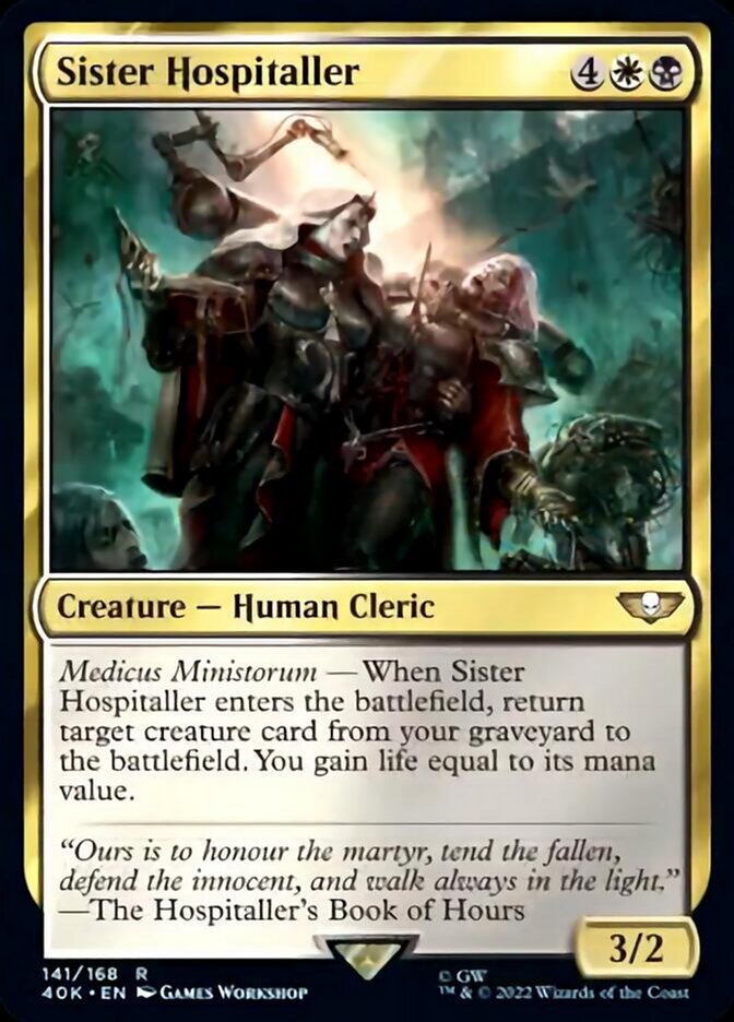 Sister Hospitaller (Surge Foil) [Warhammer 40,000] MTG Single Magic: The Gathering    | Red Claw Gaming