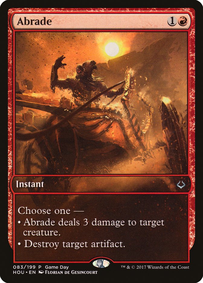 Abrade (Game Day) [Hour of Devastation Promos] MTG Single Magic: The Gathering    | Red Claw Gaming