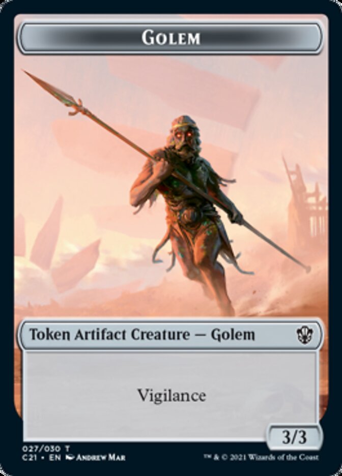 Golem (027) // Thopter Double-Sided Token [Commander 2021 Tokens] MTG Single Magic: The Gathering    | Red Claw Gaming